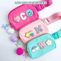 Personalized Kids Waist Bag Initial Patch Crossbody, Vacation Travel Pouch