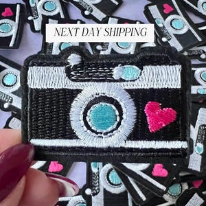 Camera Heart Iron-On Patch Embroidered Photography Gift