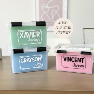 Fully Assembled Kid File Box Children Milestone Tote Baby Memory Box Personalized Baby Gift Custom Gift for Girl School Memory Box Gift Boy