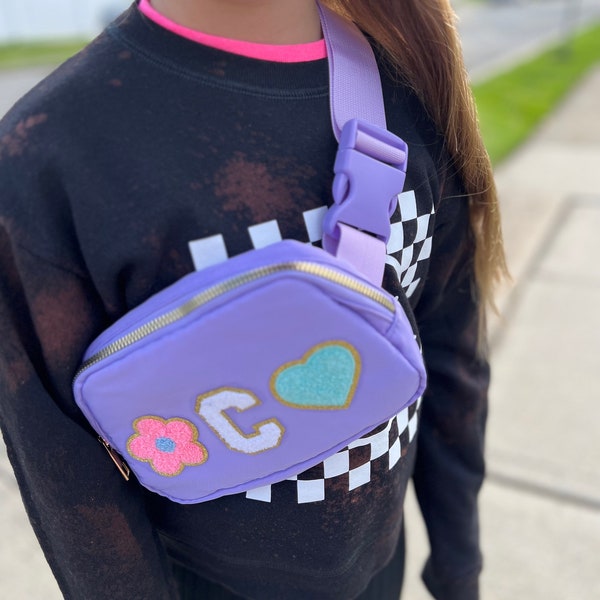 Personalized Belt Bag Girl Birthday Gift Custom Fanny Pack Gift for Girl Toddler Purse Christmas Present Tween Customized Letter Patch Bag