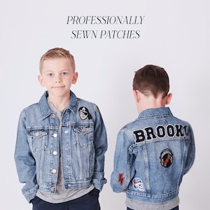 Personalized Denim Jacket for Boys: Custom Chenille Patch Jean Jacket