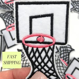 Basketball Hoop Patch Iron-On Basketball Net Patch DIY Sports Embroidery Patch for Sports Mom Patch for Game Day Patch Basketball Lover Gift