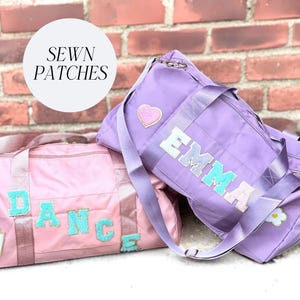 Personalized Duffle Bag for Girl Custom Dance Bag Kid Overnight Bag Girl Sport Duffel Kid Customized Cheer Bag Custom Patch Kid Travel Bag