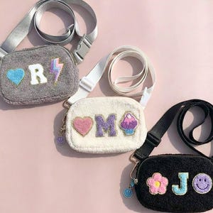 Personalized Kid Waist Bag Initial Patch Crossbody Vacation Travel Pouch Custom Gift 11 Year Old Girl Gift Kid Belt Bag Gift Valentine's Day