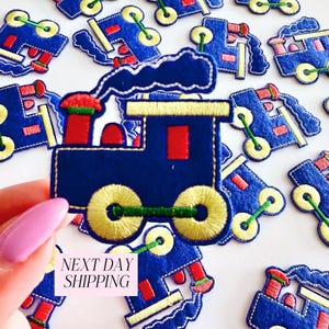Embroidered Train Patch Iron-On Steam Locomotive Applique