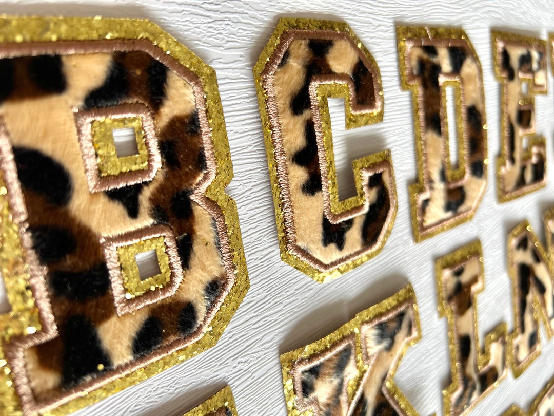Leopard Print Patch Letter Iron-on Leopard Patch Varsity Letter Iron on ...