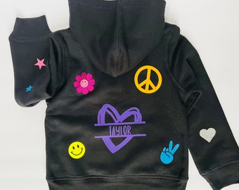 Custom Toddler Sweatshirt Kid Custom Zip Hoodie Toddler Zip Up Hoodie Custom Toddler Hoodie Girl Personalized Hoodie Kid Custom Hoodie Girl