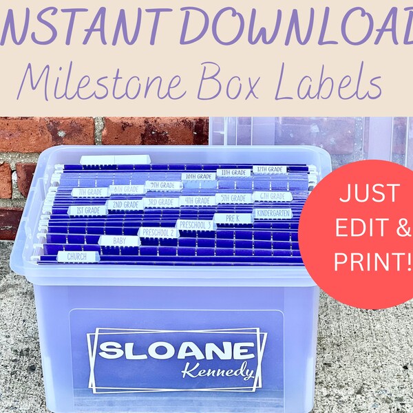 Milestones Tote Labels Etsy