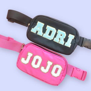 Travel Belt Bag for Kids Personalized Fanny Pack with Name Patch Vacation Crossbody Bag