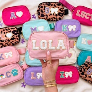 Girls Fanny Pack Personalized Patch Bag for Girl Scout Troop Gift Custom Kid Medicine Bag for Girls 5th Birthday Gift Idea for Granddaughter