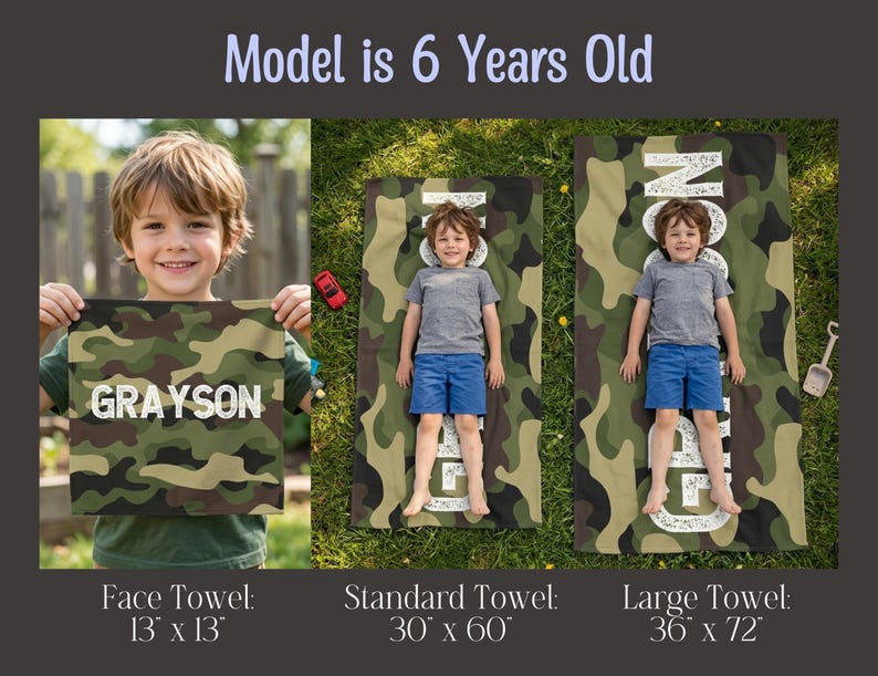 Beach Towel With Name Summer Present Boy Bath Wrap Personalized Name Gift Custom Summer Camp Birthday Favor Pool Party Gift for Little Boy image 7