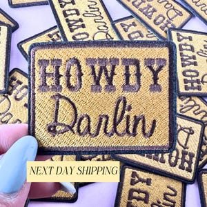 Howdy Darlin&#39; Cowboy Patch: Western Iron-On Applique