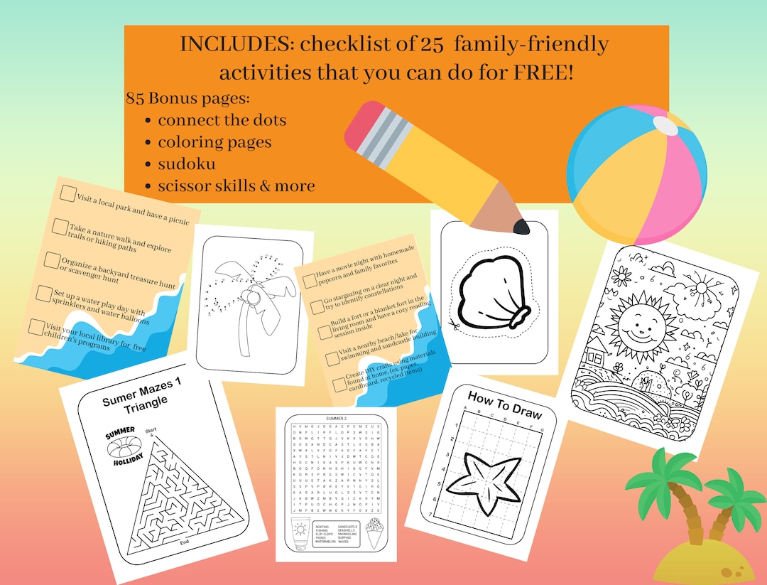Printable Summer Activities Kid Summer Ideas Activity List Etsy pros-and-cons-list-examples-definition-methodology-and-template