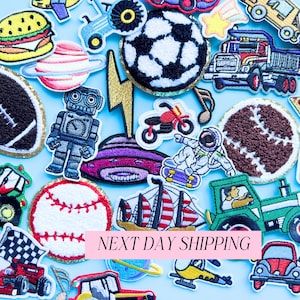 Boy Patches Bundle Iron On Sports Patches for Kid Craft Kit DIY Patches Dinosaur Iron On Backpack Patch for Boy Clothing Kid Iron On Patches