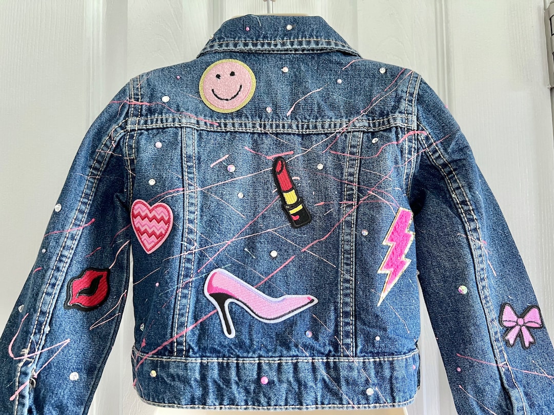 Custom Painted Denim Jackets for Girl Custom Jean Jackets Kids Custom