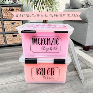 Personalized Kids Keepsake Box Milestone Tote File Organizer School Memory Box Child Memory File Box Child Milestone Box School Work Storage