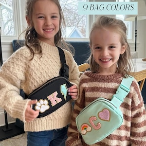 Personalized Nylon Patch Bag Girls Letter Patch Bag Toddler Chenille Patch Bag Chenille Patch Fanny for Kid Name Fanny Pack Patch Crossbody
