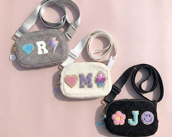 Personalized Kid Waist Bag Initial Patch Crossbody Vacation Travel Pouch Custom Gift 11 Year Old Girl Gift Kid Belt Bag Gift Valentine's Day