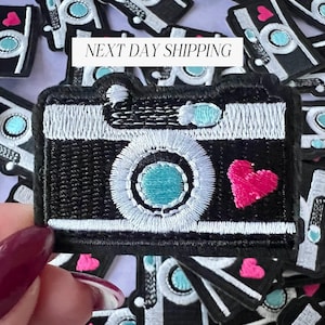 Camera Heart Iron-On Patch Embroidered Photography Gift
