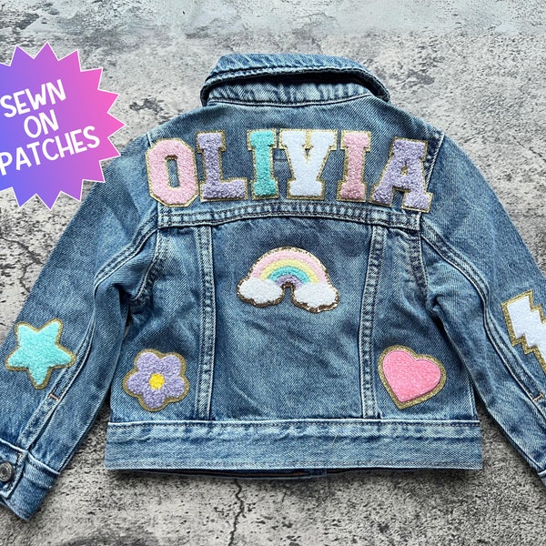 Personalized Denim Jackets for Kids Jeans Jackets Custom Name Patch Jacket for Girls Custom Denim Jackets for Baby Jean Jacket Toddler Name