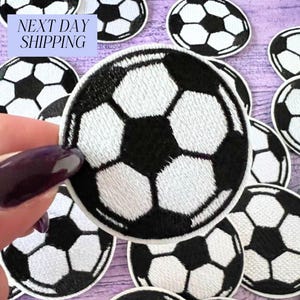 Fußball Aufnäher Schwarz Weiß Patch Aufnäher für Kinder Kleidung Patch kleine Sport Patches für Trucker-Hut Aufnäher für den Sport