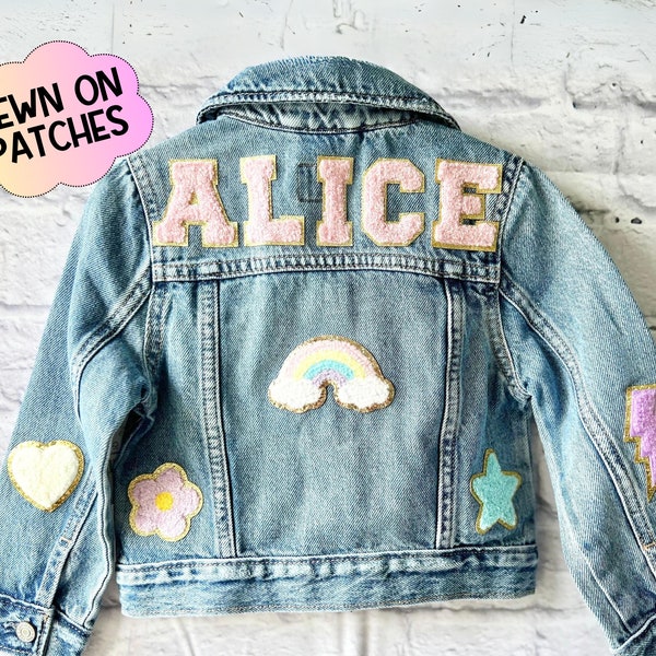 Personalized Denim Jacket for Kids Jean Jackets Custom Name Patch Jacket for Girl Gift Custom Denim Jacket for Baby Jean Jacket Toddler Gift