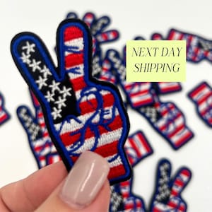 American Flag Peace Sign Patch Iron On DIY Jacket Patch