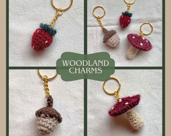 Woodland Charms haakpatroon - Gehaakt paddestoel-aardbei-eikelpatroon