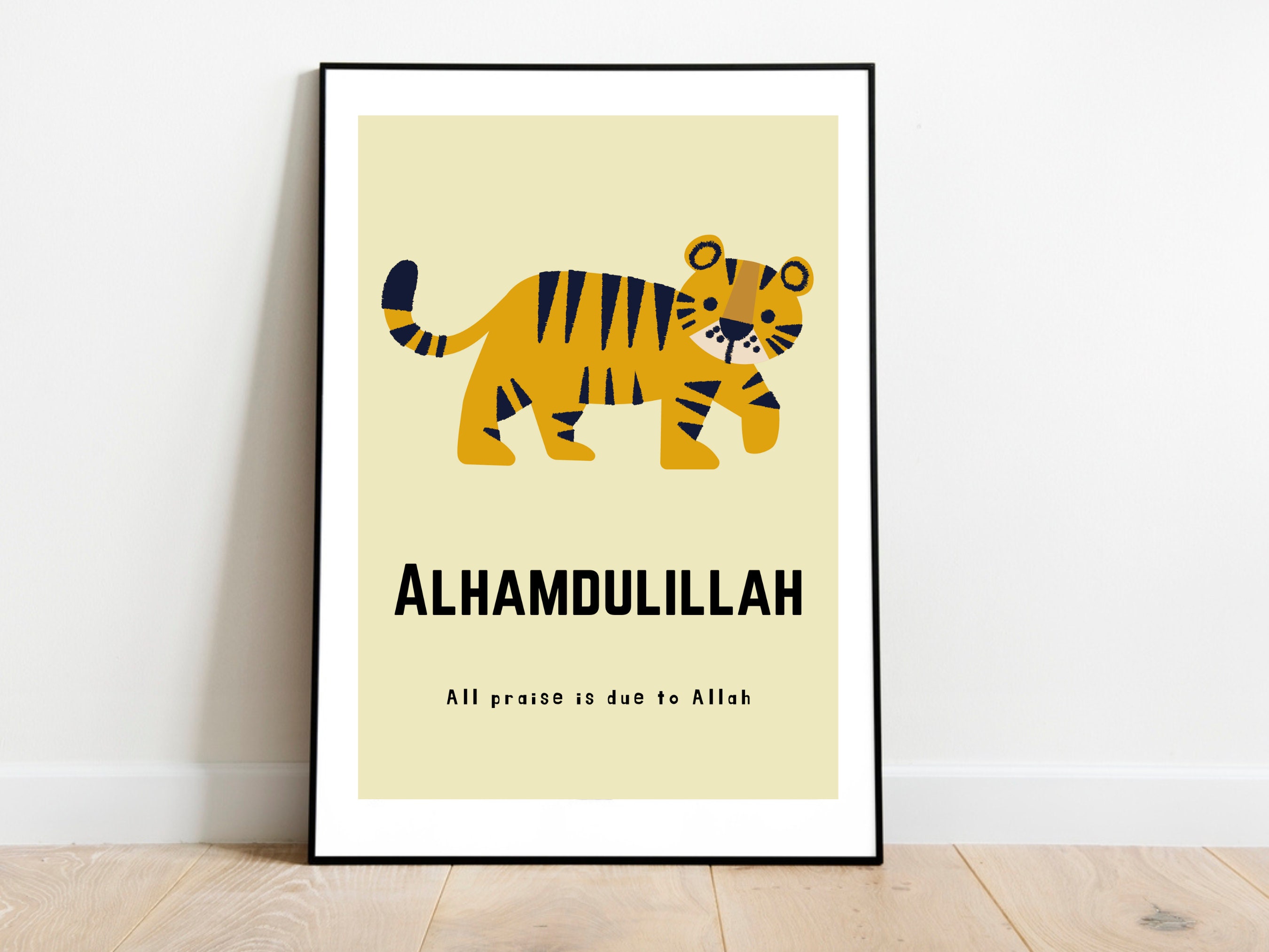 Set of 3 Islamic Wall Art Print for Children, 3 Piece Muslim Nursery
