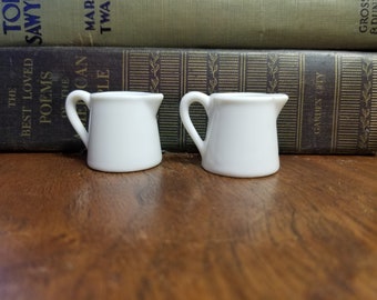 Vintage white pitcher, miniature, Knobler, Japan, great for a dollhouse or letterpress shelf