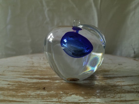 Etsy Granna Glass Glasbruk Sweden Gränna Apple Blue Sticker Art