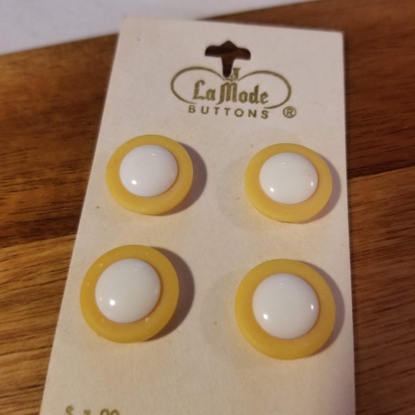 LOT DE 6 Boutons anciens en verre émaillé décor de fleurs - Mercerie