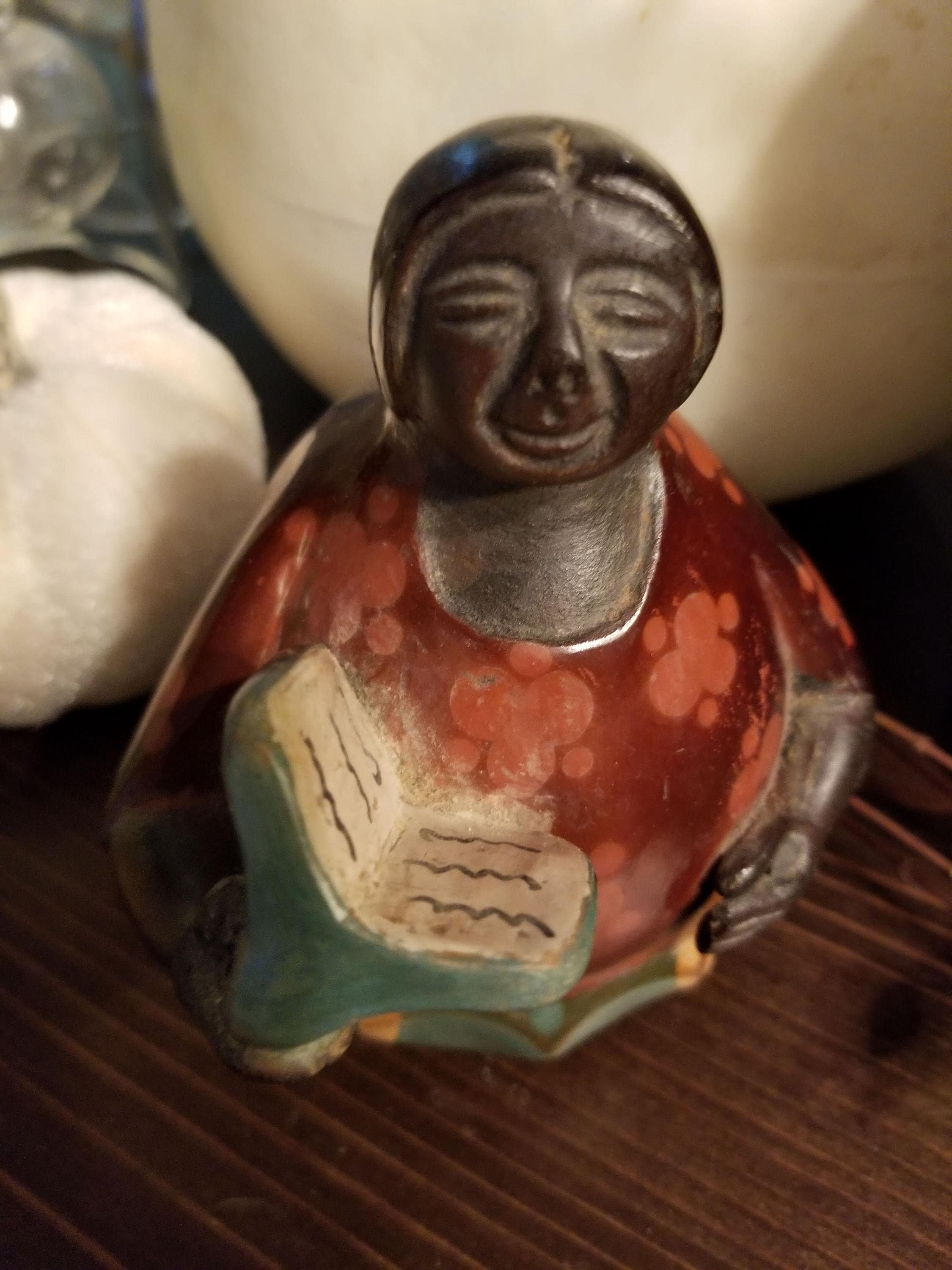 Vintage Genaro Paz Peru Chulucanas art pottery statue Woman