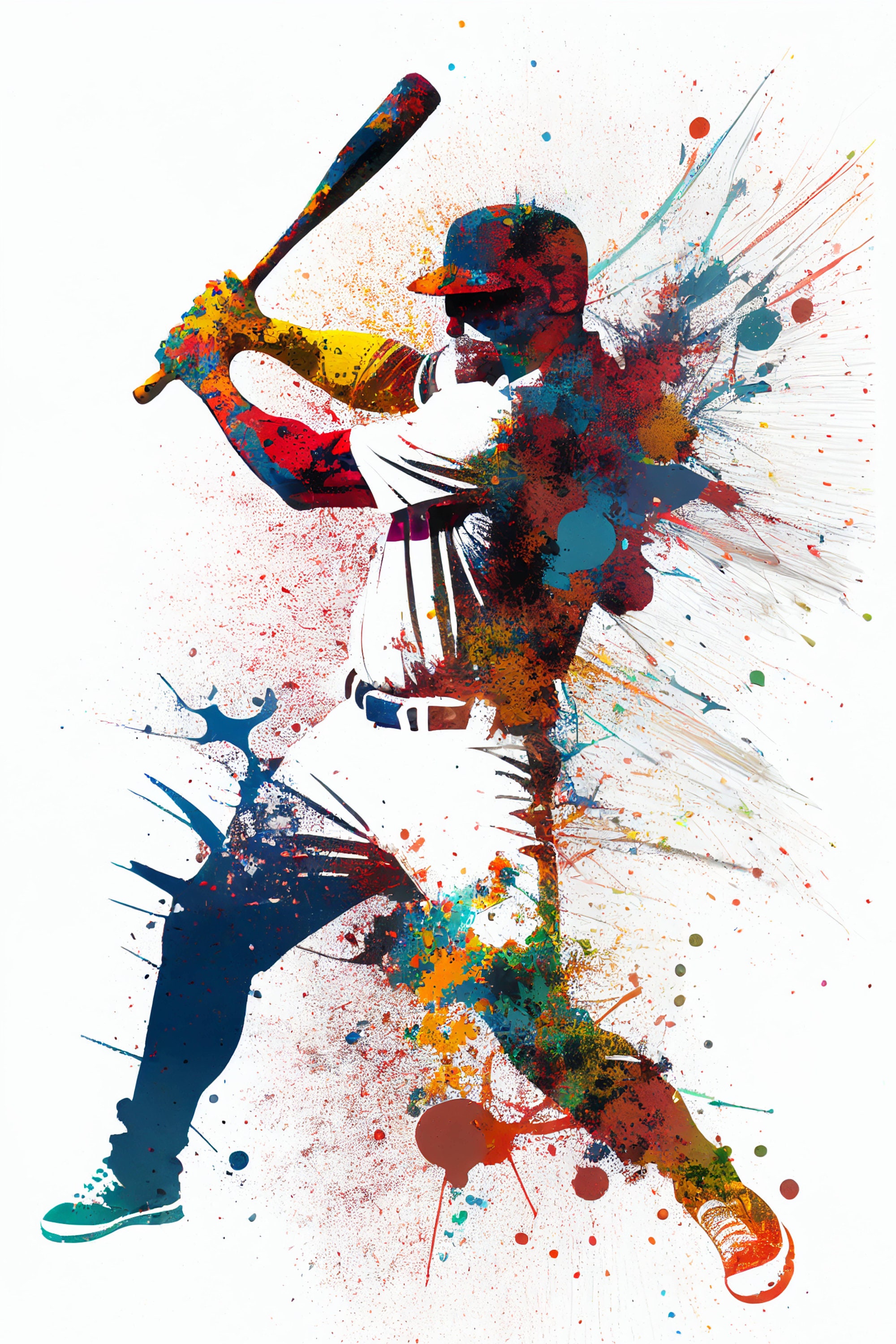 Ink Splatter Baseball Baseball Paint Splatter, Printable, Wall Art, Digital Print, Digital ...