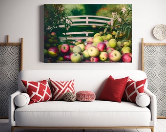 Apple Orchard Footbridge Print, Scenic Nature Wall Art (Digital Download)
