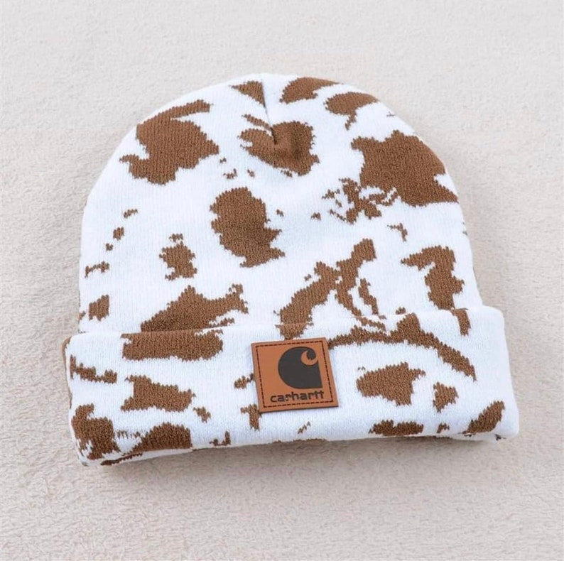 Carhartt Beanie Cowprint Beanie Stylish Etsy