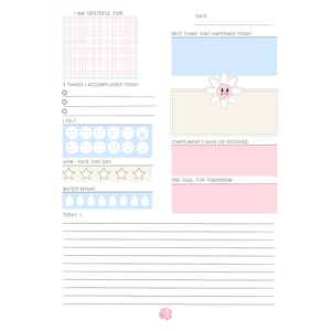 Printable Daily Reflection Journal Page | Digital Journal | Reflection Journal | Cute Journal