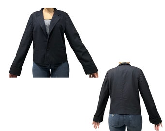 vintage Navy Blue Pure Wool Blazer, Made in Germany, Taille S/M, années 80/90