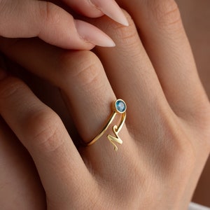 Birthstone Letter Ring, Custom Birthstone Ring, Ring with Letter and Birthstone, Initial Ring, Birthstone Ring, Christmas Gift, Gift for Her