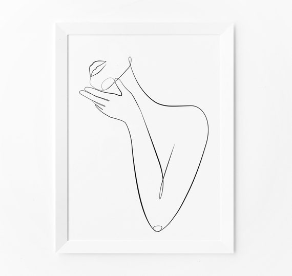 Female Line Art Woman Body Sketch One Line Drawing Print Minimalist Modern Art Abstract Fashion Print Bedroom Wall Decor Etsy Canada