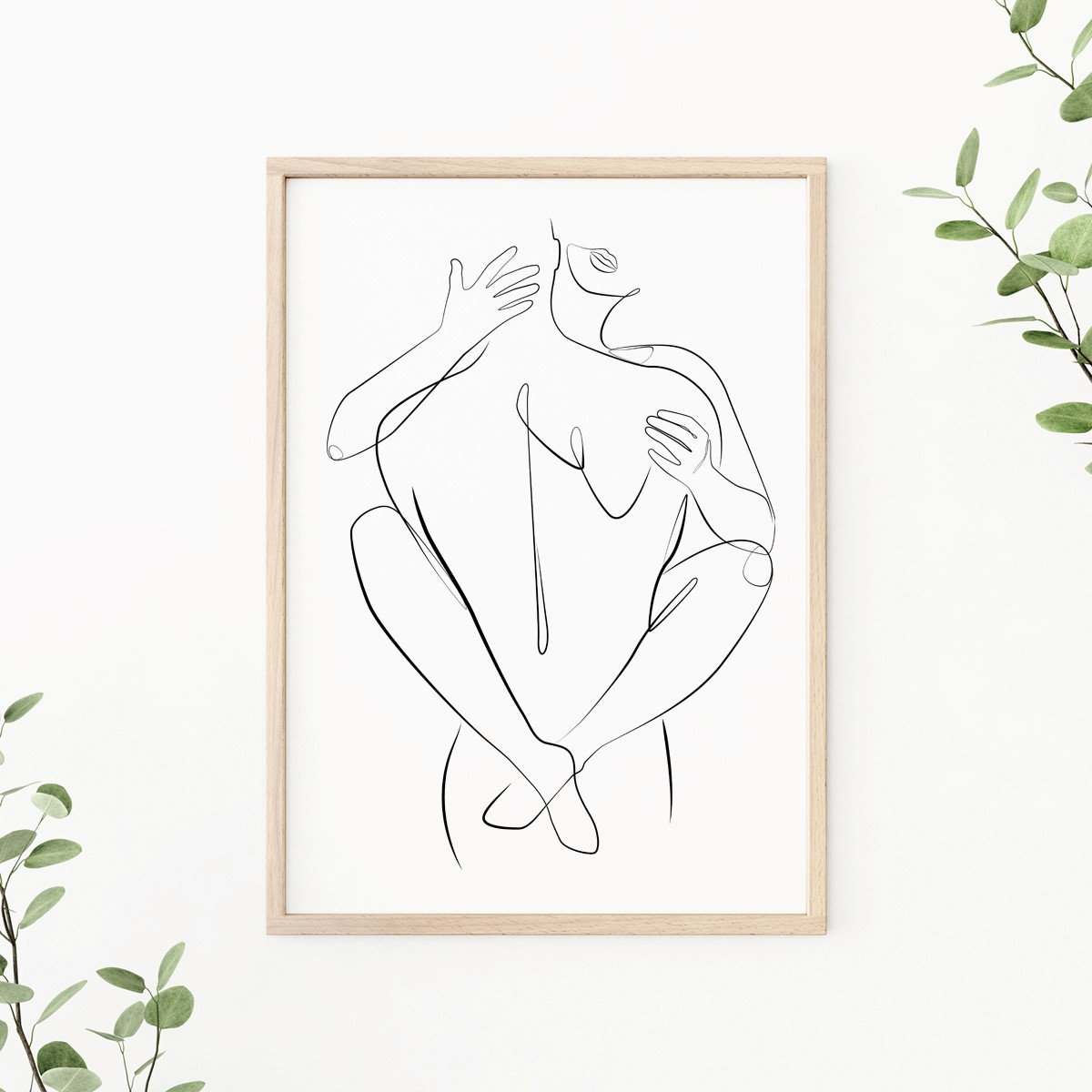 Line Abstract Man Sensual Couple Print Line Art Legs Wrapped Pose, Intimate Bedroom Wall ...