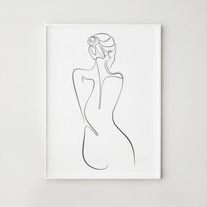 Abstrakte Frau Linie Kunst, Schlafzimmer Wanddekor, One Line Zeichnung, Frau Körper Druck, druckbare Wandkunst, minimalistische weibliche Kunst