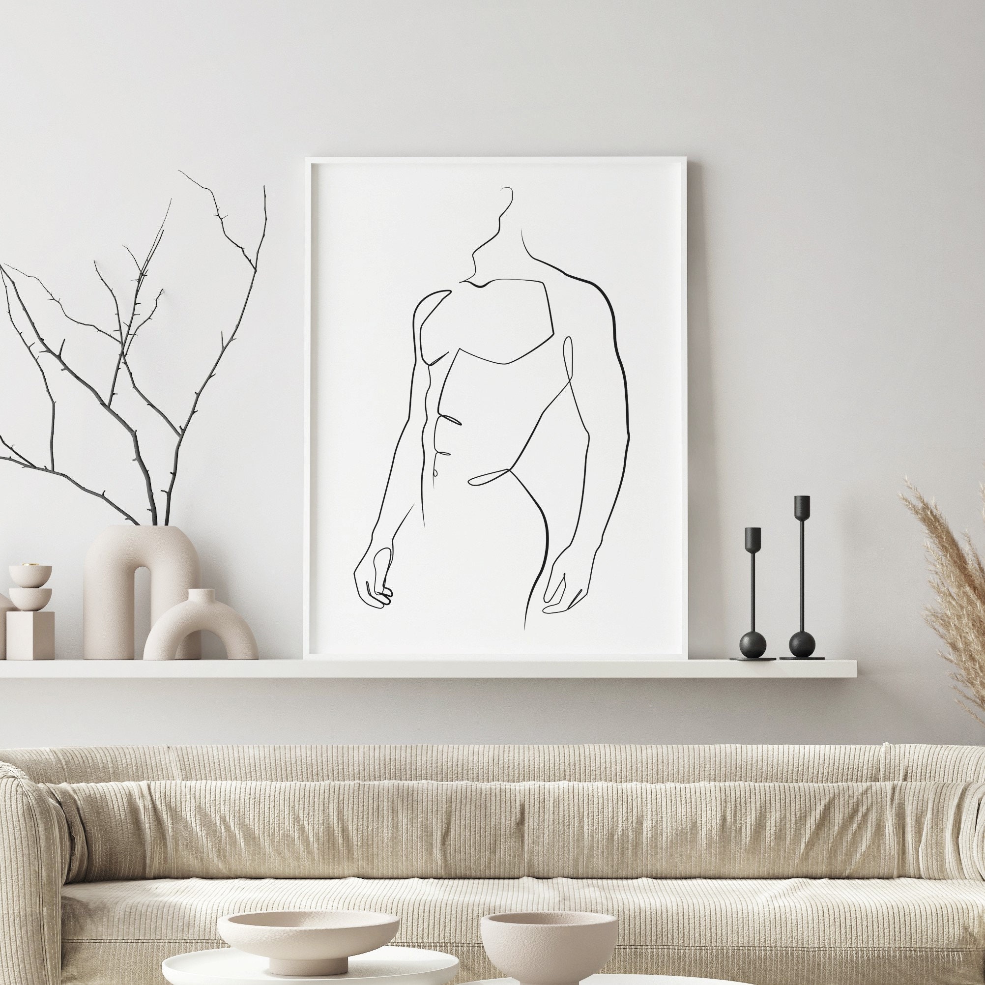 Line Abstract Man Male Line Art, Abstract Man Line Drawing, Minimalist Wall Art, Modern ...