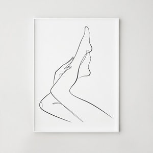 Woman legs line art, One line drawing, Minimalist legs print, Printable wall art, Bedroom wall decor, Beauty salon decor