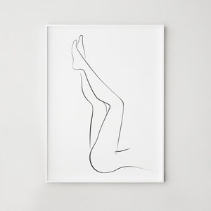 Woman legs line art, One line drawing, Female figure print, Abstract woman sketch, Printable wall art, Minimalist print, Bedroom wall decor