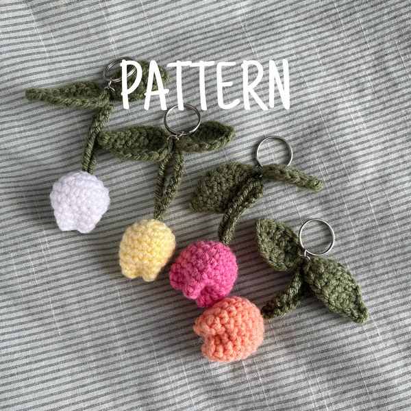PATTERN Crochet Tulip Flower Keychain [DIGITAL]