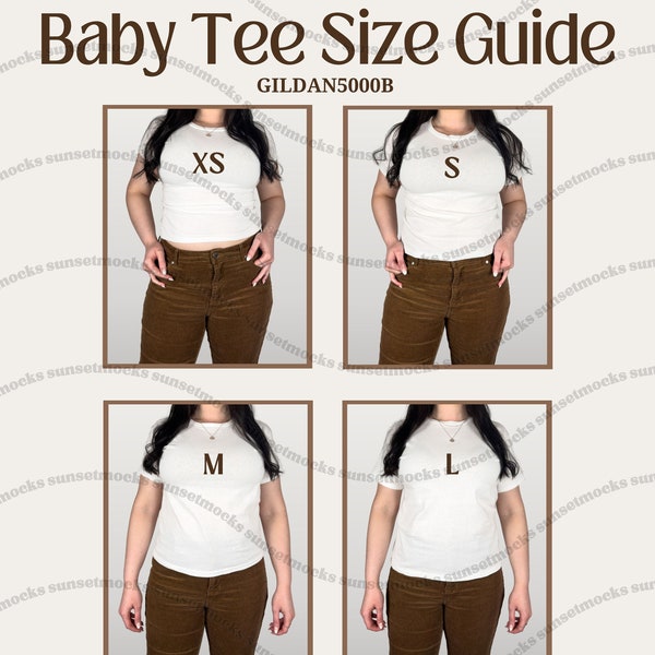 Gildan5000b Size Chart Gildan Youth Size Chart Womens Baby Tee Size Chart Cropped Top Sizing Chart Youth y2k Baby Tee Mock Up Size Guide