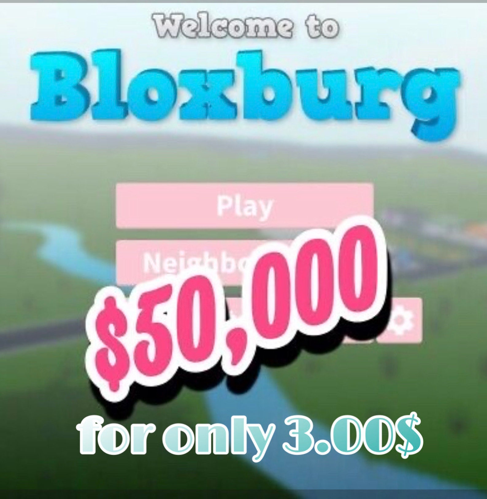 50000 Bloxburg Cash for 4.00 Etsy