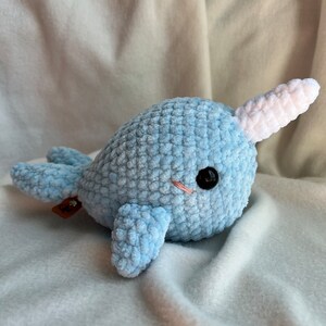 Narwhal Crochet Plushie | Amigurumi Crochet Narwhal | Handmade Crochet Gift