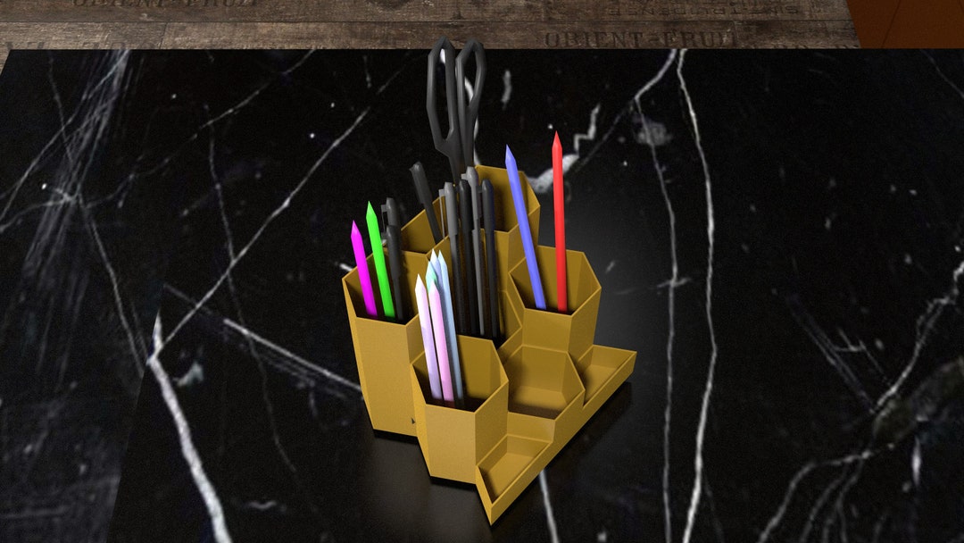 Pen Holder STL File 3D Printed Pen Holder Office Decoration Table Decor